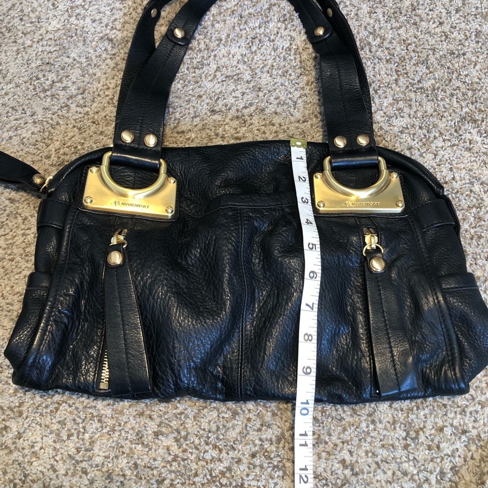 B. Makowsky Pebbled Leather Handbag - Picture 3 of 7